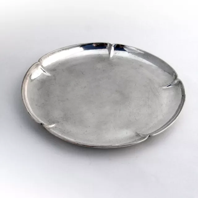 Kalo Round Serving Plate Lobed Border Hand Wrought Sterling Silver 1919 Mono