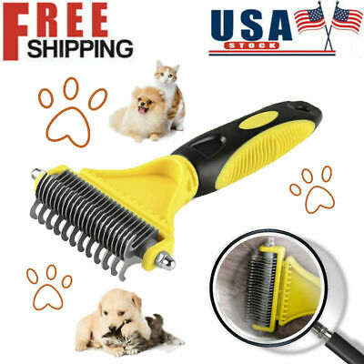 Dog Cat Pet Hair Brush Tool Fur Shedding Trimmer Grooming Dematting Rake Comb US