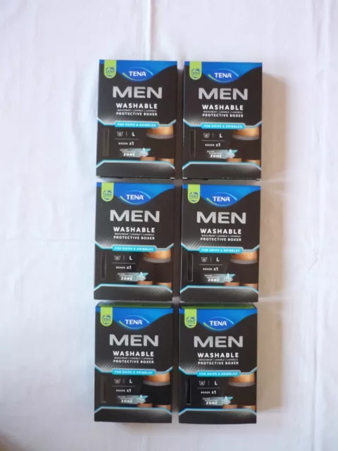 Lot de 6 boxers homme absorbants TENA Men - Taille L, NEUFS