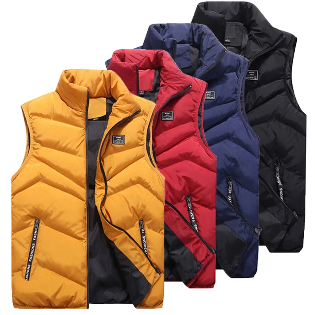 Men Winter Body Warmer Quilted Sleeveless Jacket Vest Waistcoat Shooting Parka