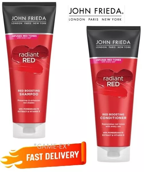 John Frieda Radiant Red New Shampoo AND Conditioner 250Ml Each FREE POSTAGE