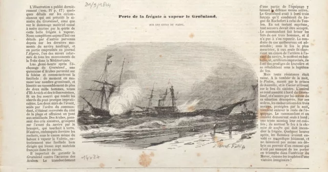 Naufrage de la frégate LE GROËNLAND sur les côtes Algériennes, Algérie 1844