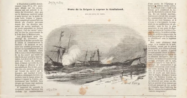 Sinking of the frigate LE GROËNLAND on the Algerian coast, Algeria 1844