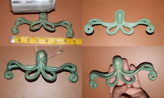 Nautical Restoration Hardware Octopus Drawer Handles Cast Iron, 6 7/8", HW-53