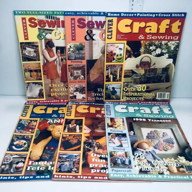 6x Craft & Sewing Magazine Bulk Bundle Lot (Sewing, Quilts, Patterns)