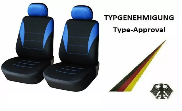 2x Schonbezüge Blau Polyester Autositzbezüge Sitzschutz Neu mit ABE passend für