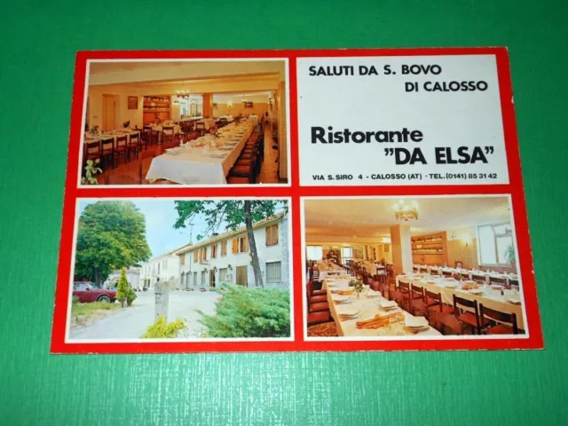 Cartolina Saluti da S. Bovo di Calosso ( Asti ) - Ristorante Da Elsa 1965 ca