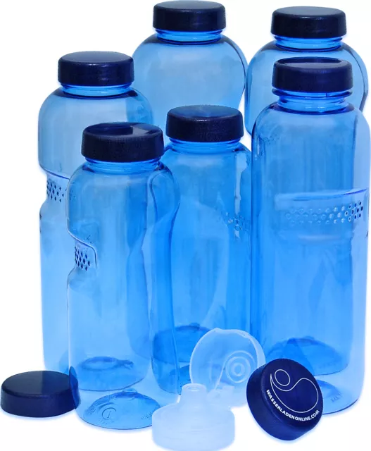 Trinkflaschen aus Tritan 2 x 0,5, 2 x 0,75 & 2 x 1 Liter Mehrweg Flasche + extra