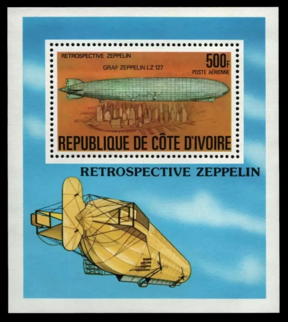 Elfenbeinküste 1977 - Mi-Nr. Block 8 ** - MNH - Zeppelin