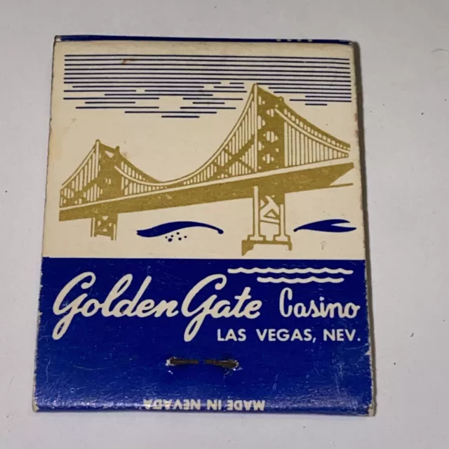 Vintage Golden Gate Casino Downtown Las Vegas Matchbook Full Unstruck