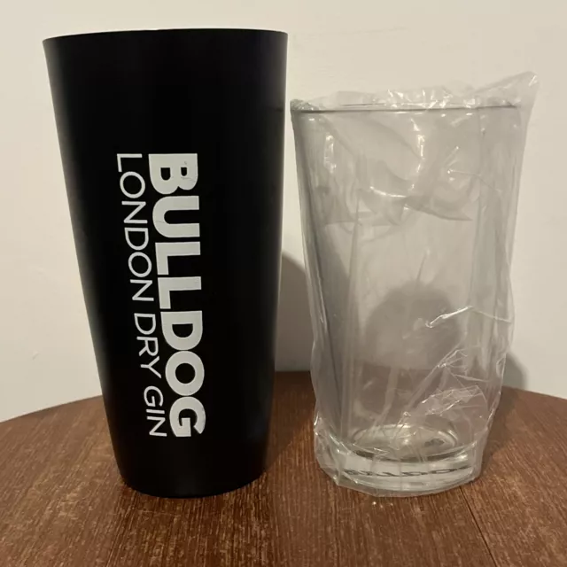 Bulldog London Dry Gin Cocktail Shaker Metal Glass Type Heavy Duty Promotional