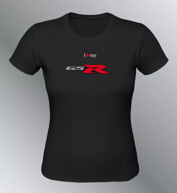 Tee shirt personnalise GSR S M L XL femme noir col rond 600 GS R moto