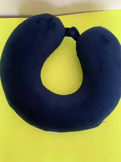 Curl U-Shaped Neck Pillow Travel Sleep Support Memory Foam (Blue)