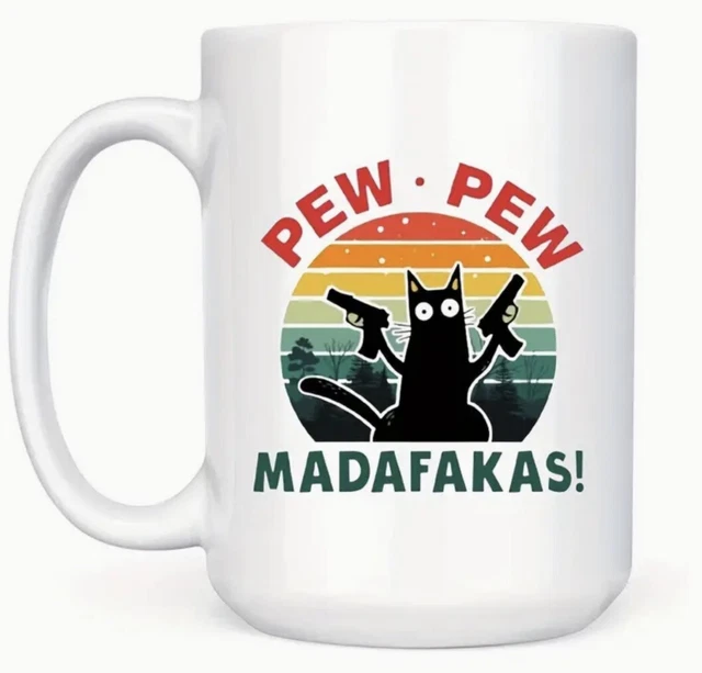 Pew Pew Katze Tasse / Becher / Spaßtasse