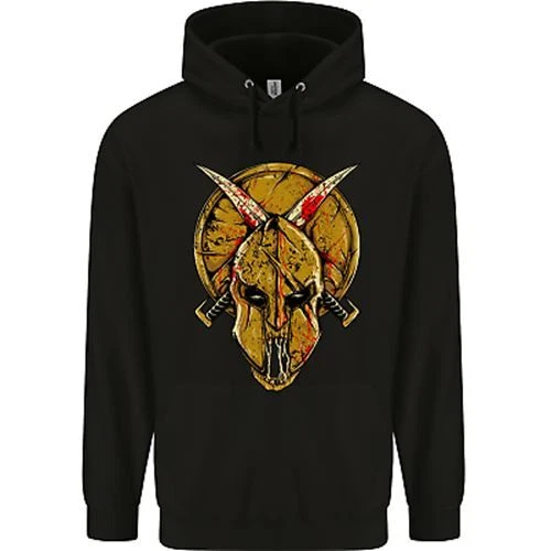 Spartan Skull Helmet Gym MMA Martial Arts Childrens Kids Hoodie