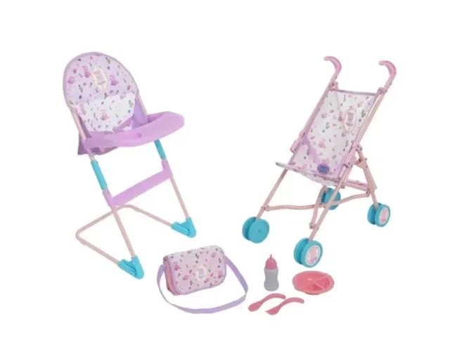 Peppa Pig Nursery Set - Stroller, Highchair, Changing Bag Age 3+