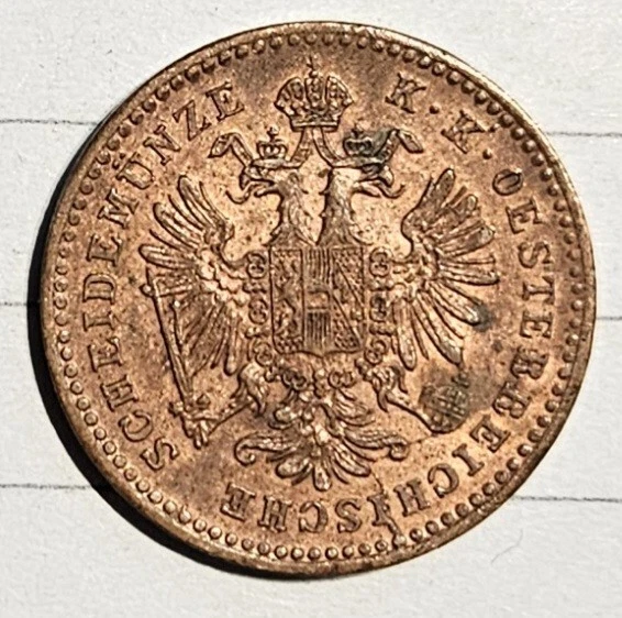 Austria 1 kreuzer 1881, AU/MS RB, Emperor Franz Joseph I (1848 - 1916)