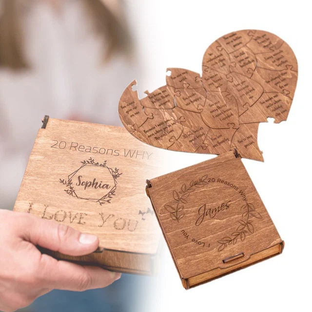 New Valentine's Day Anniversary Wooden Love Puzzle 20 Reasons to Love You J