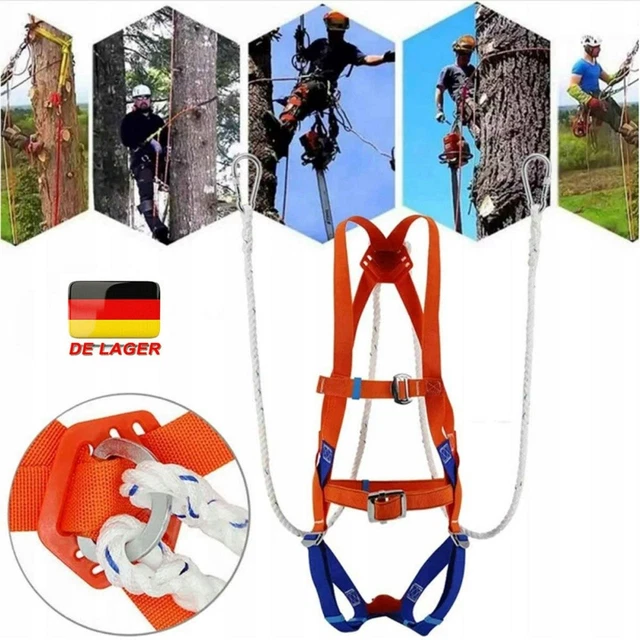 Baustellen Absturzsicherung 4P Auffanggurt + Seil 20m + Seilbremse + 2 Karabiner