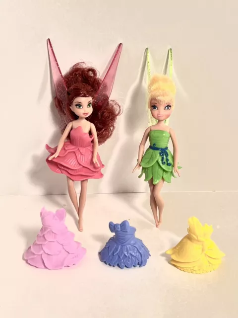 Disney Fairies JAKKS 5" Rosetta Tinkerbell Wings Dress 2011 Lot