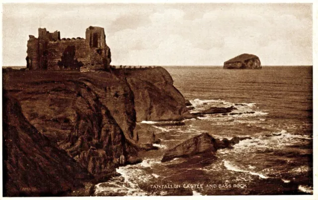 North Berwick East Lothian Postcard C1920 Scotland Tantallon Castle Bass Rock