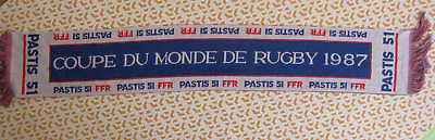 Echarpe de supporter coupe du monde 1987 Rugby Pastis 51 FFR scarf