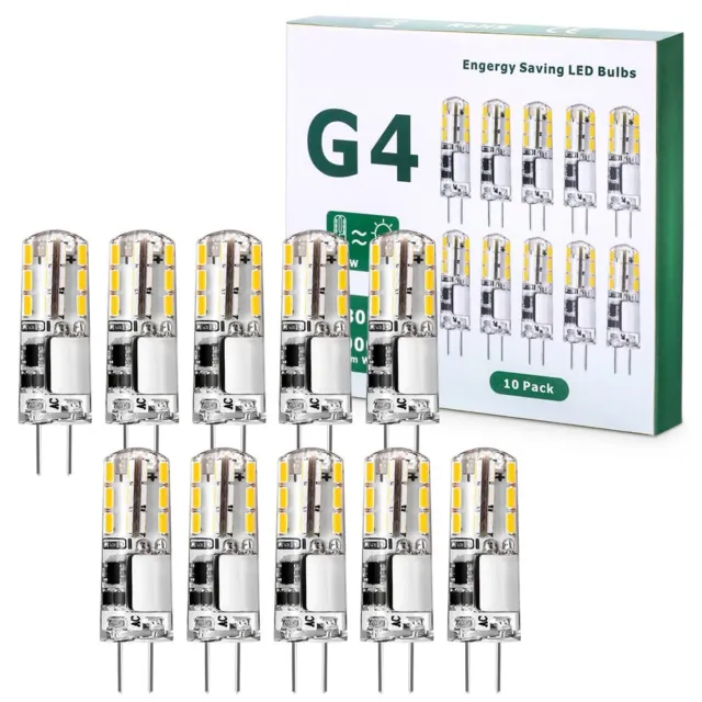 Tailcas G4 LED Ampoule 1.5W 12V 10 PACKS 180LM AC/DC Ampoules 9mm x 36mm Equi...