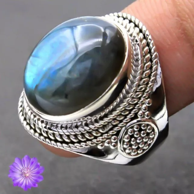 Labradorite Gemstone Ring 925 Sterling Silver Ring Gift Jewelry Size All SSD015