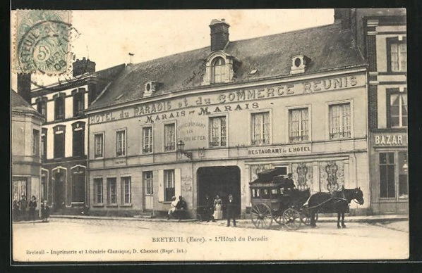 CPA Breteuil, L´Hotel du Paris 1906
