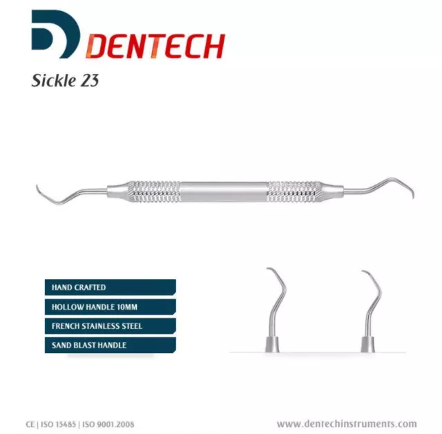 Sickle Scaler 23 Periodontics Removal Calculus Dental Hand Instrument "Ce" 2