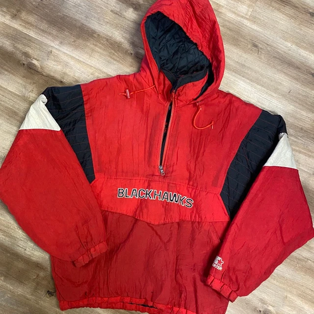 CHIACGO BLACKHAWKS VINTAGE 90s STARTER NHL HOCKEY WINTER PARKA JACKET LARGE CHIACGO BLACKHAWKS VINTAGE 90s STARTER NHL HOCKEY WINTER PARKA JACKET LARGE