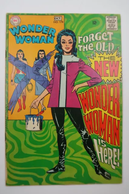 Wonder Woman #178 Begins Modernizing Diana Prince Classic Cover DC 1968 VG/F