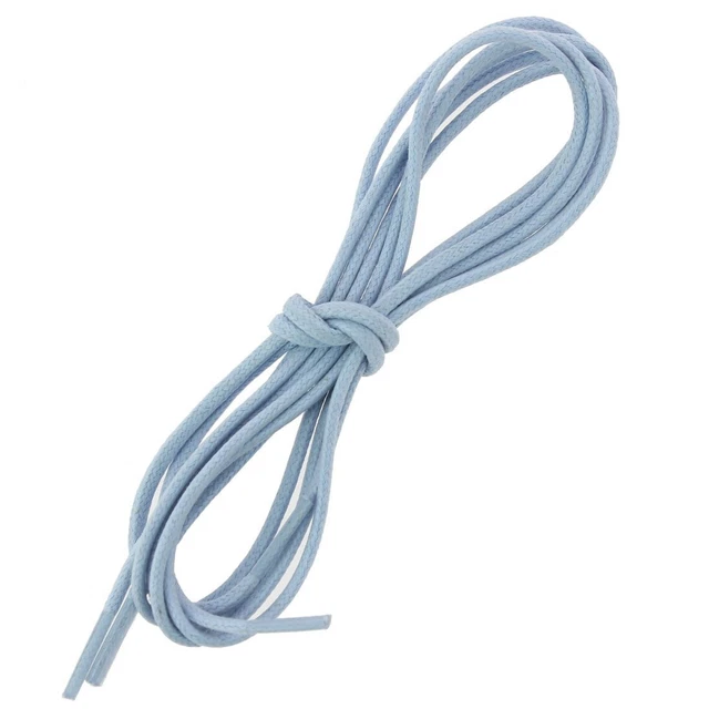 Les Lacets Français. Lacets ronds et épais. 3MM, Coton. Bleu ciel.  -