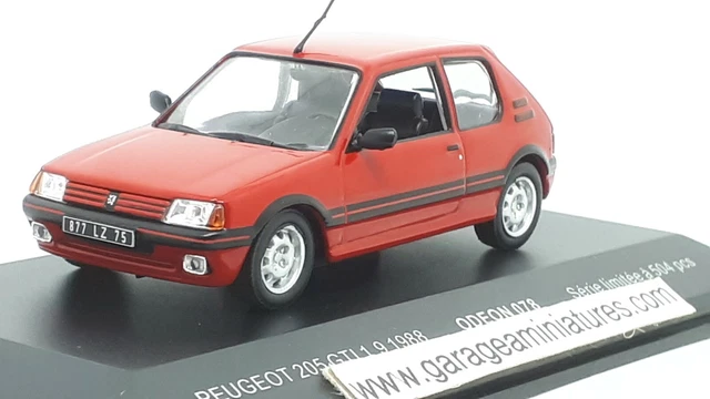 Collection Voiture Sport Maquette Peugeot 205 GTI 1.9 Rouge Odeon - Échelle 1/43, Collection Miniature Peugeot 205 Gti Collection