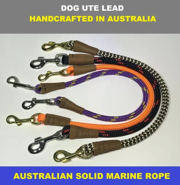Dog Ute Lead Leash Heavy Duty Solid Marine Round Rope AUSTRALIAN MADE