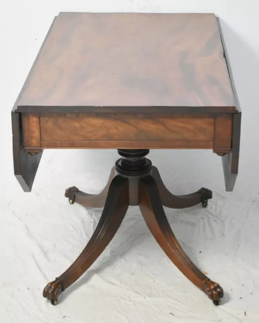 Federal Period Mahogany Drop Leaf Carved Table New York att. to Duncan Phyfe