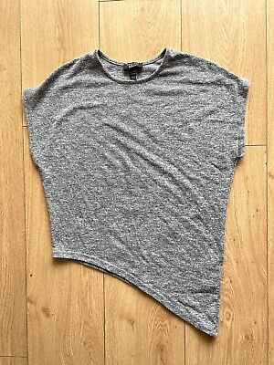 Girls' NEW LOOK 915 Grey Cap Sleeve T-Shirt Angled Bottom - 12-13 Years