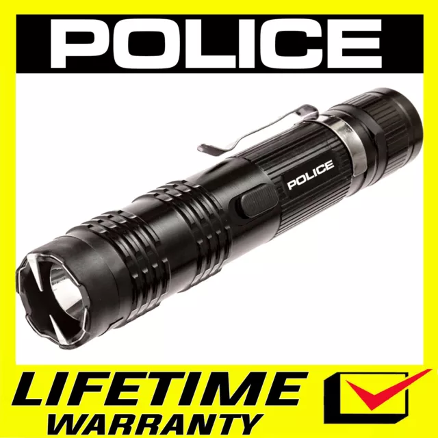 POLICE Stun Gun Metal M12 650 BV Heavy Duty Rechargeable LED Flashlight - Black
