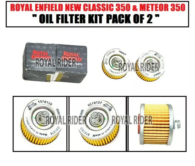 Royal Enfield ""Paquete de 2 filtros de aceite para Meteor 350 y nuevo...