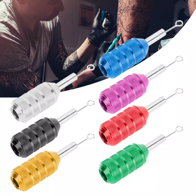 Empuñadura de máquina de tatuaje de aleación de aluminio 25 mm cartucho agujas suministros para tatuajes seguro