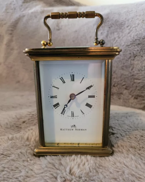 Matthew Norman Antique Swiss Made 11 Jewel carriage clock