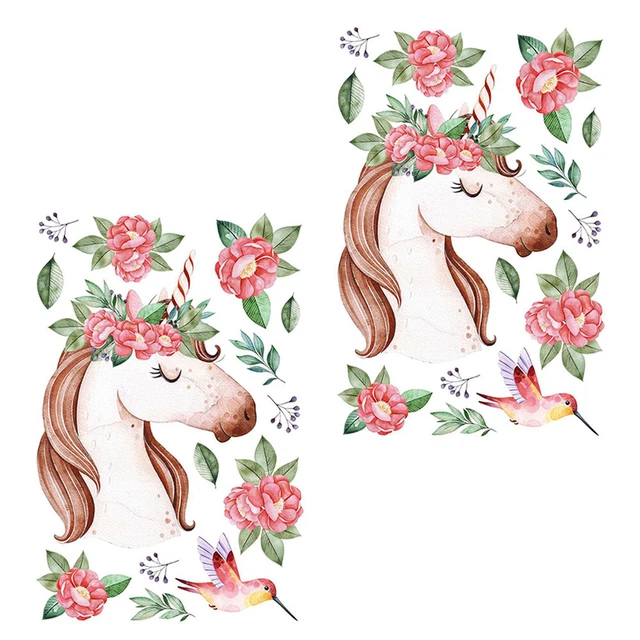 PVC Wandtattoo Einhorn Mädchen-Einhorn-Aufkleber Wandtattoos