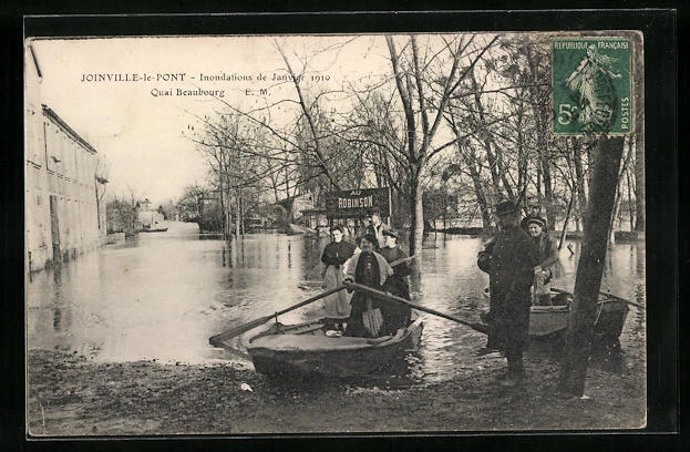 CPA Joinville-le-Pont, Inondations 1910, Quai Beaubourg