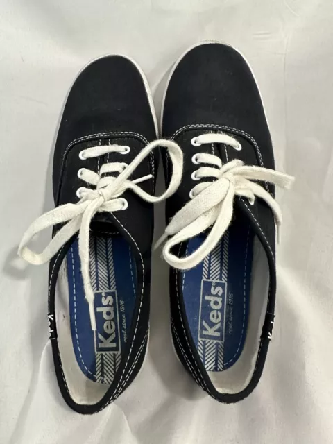 KEDS - Women's Black Champion Canvas Sneakers Shoes Size 6.5