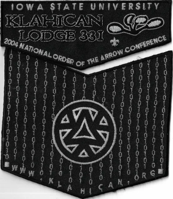 OA Klahican Lodge 331 2004 NOAC Flap Set BLK Bdr. Cape Fear Area, NC [MX-13811]