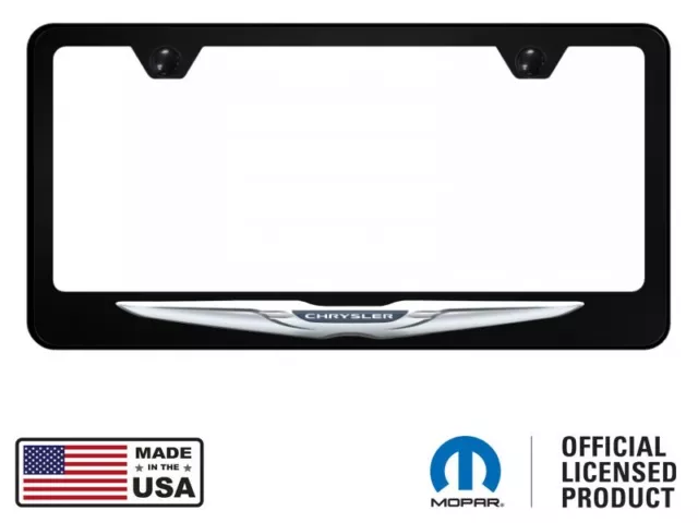 Chrysler Black Unbreakable Polycarbonate License Plate Frame - Licensed