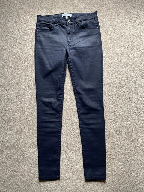MANGO BELLE SKINNY Green Wax Coated Jeans Size 36 14.00 PicClick UK