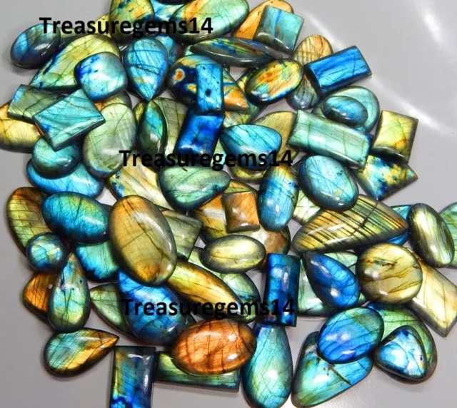 505Ct Wholesale Lot Natural Multi Fire Labradorite Cabochon Top Quality Gemstone