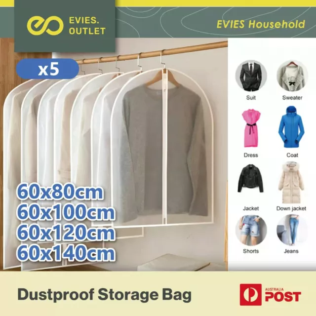 Dustproof Storage Bag Garment Dress Cover Suit Clothes Coat Jacket Protector AU