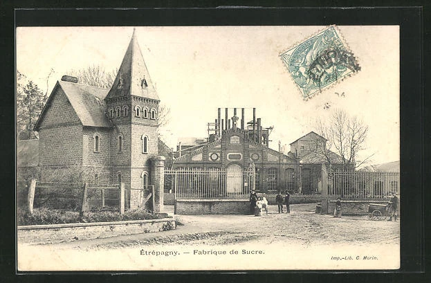 CPA Étrepagny, Fabrique de Sucre 1904